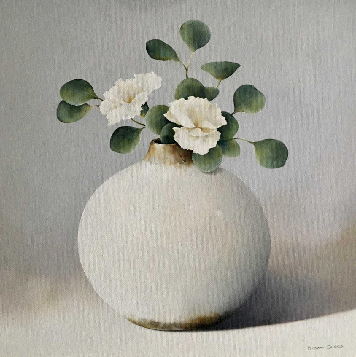 Carnations and Eucalyptus Eakin Gallery