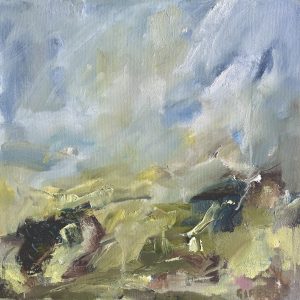 Abstract painting of Binevenagh Mountain on the Antrim Coast