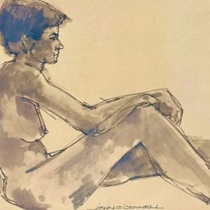 Painting of a seated model