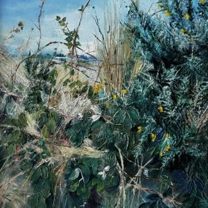 Painting of a still, frosty morning in February where every branch catches the light